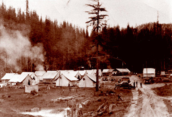 Cougar Creek work camp where Italian internees from Fort Missoula alien internment camp in Montana did forest work