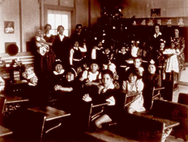 Elementary school class at Crystal City alien internment camp
