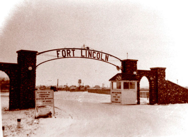 Entrance to Fort Lincoln alien internment camp
