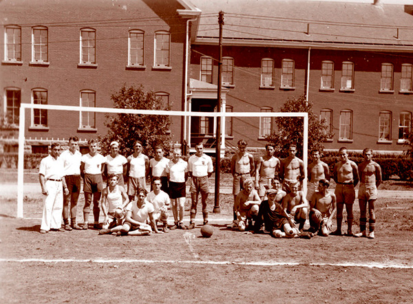German soccer team at Fort Lincoln alien internment camp
