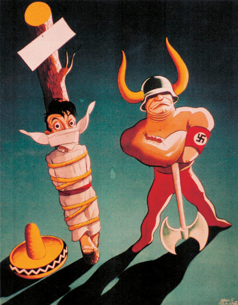 propaganda poster to rally Latin American sentiment against Axis powers
