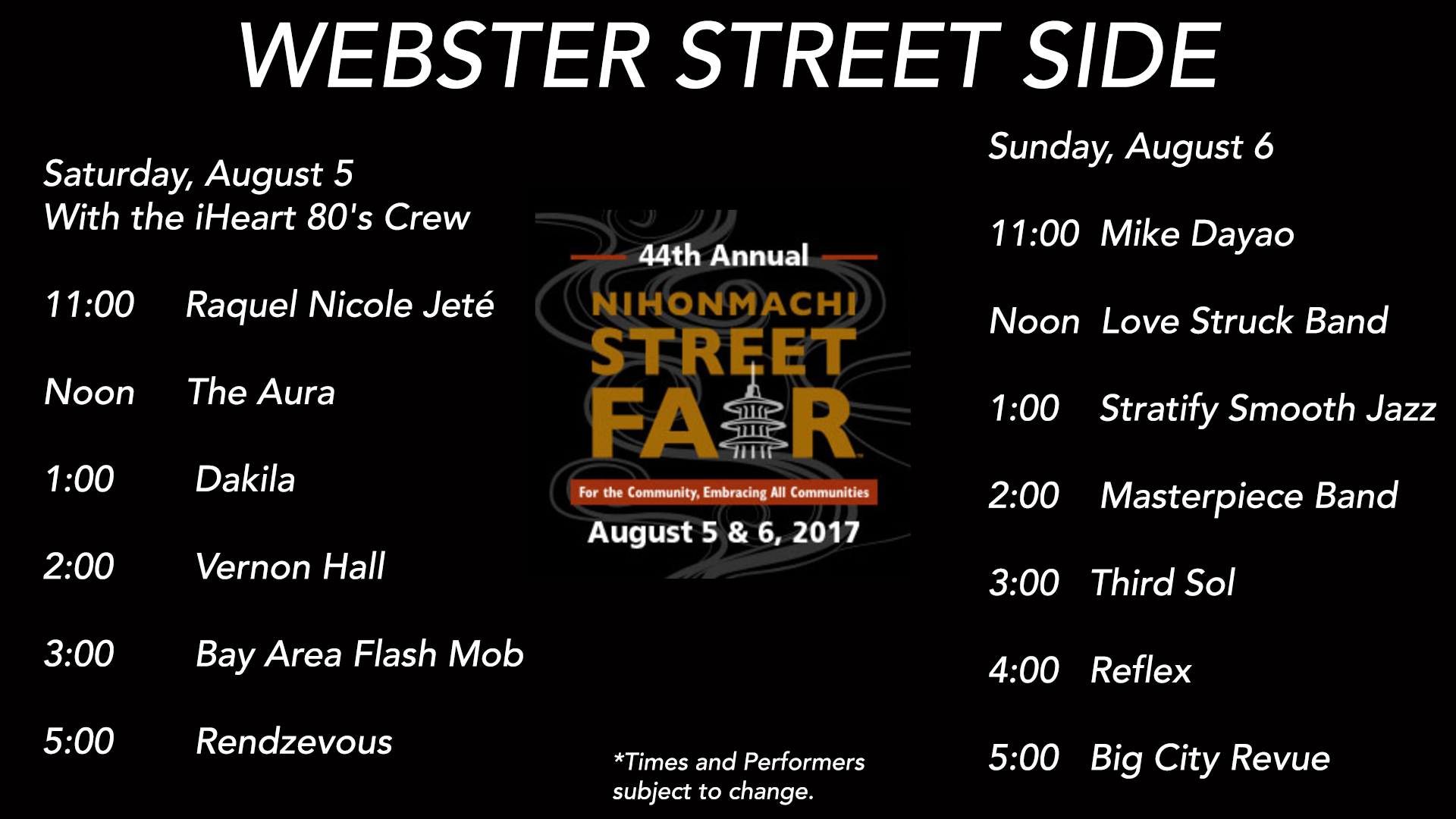 Nihonmachi Street Fair Slide 2 Schedule National Japanese American